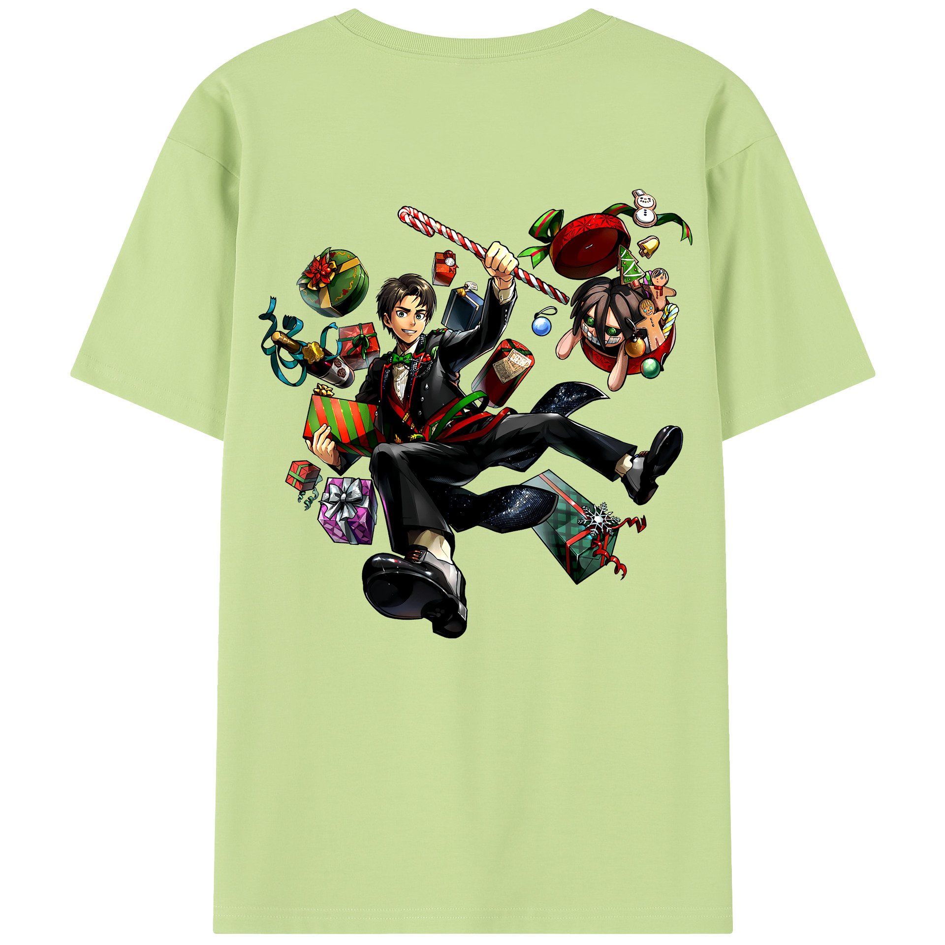 （画像用） 進撃の巨人 エレン･イェーガー Attack on Titan Eren Jäger 綿100％半袖Tシャツ（背面プリント）